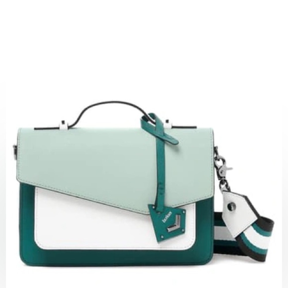 Botkier Cobble Hill Crossbody Bag Green Leather NWT